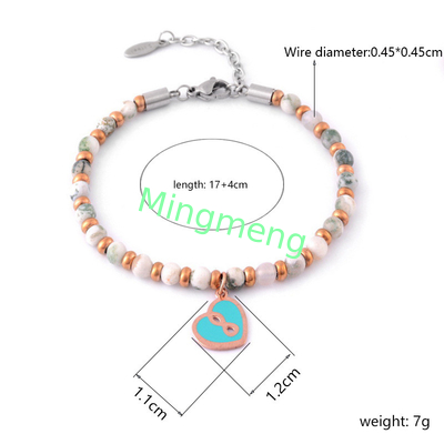 Braccialetto dal cuore di pesco, design minimalista femminile, braccialetto femminile