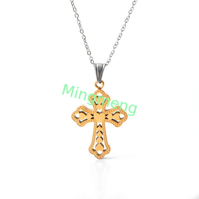 Retro Peach Heart Cross Pendant、 Cross Accessories Nuovo Colletto in acciaio inossidabile Colletto di acciaio in titanio moda donna
