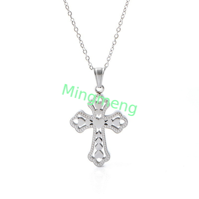Retro Peach Heart Cross Pendant、 Cross Accessories Nuovo Colletto in acciaio inossidabile Colletto di acciaio in titanio moda donna