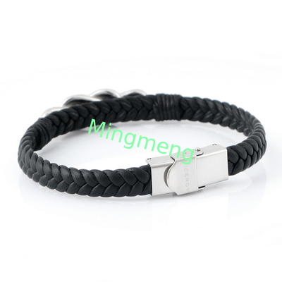 Braccialetto da uomo in pelle esplosiva con fibbia magnetica