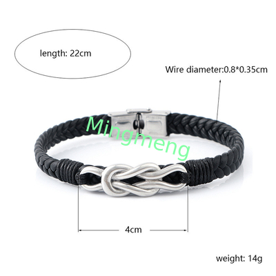 Braccialetto da uomo in pelle esplosiva con fibbia magnetica