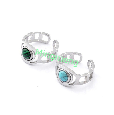 Anello donna moda nicchia design senso titanio acciaio pavone pietra anello donna luce lusso temperamento versatile anello indice aperto