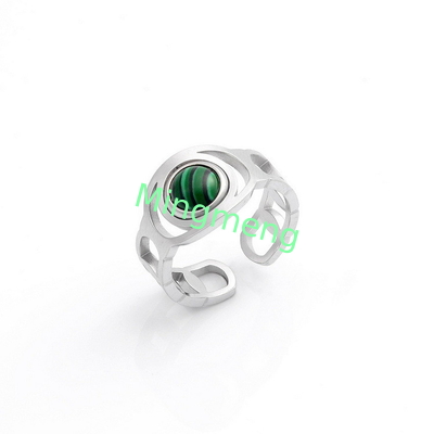 Anello donna moda nicchia design senso titanio acciaio pavone pietra anello donna luce lusso temperamento versatile anello indice aperto