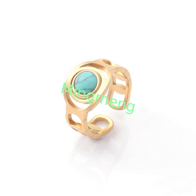 Anello donna moda nicchia design senso titanio acciaio pavone pietra anello donna luce lusso temperamento versatile anello indice aperto