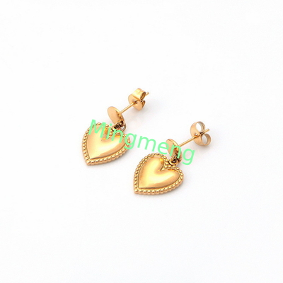 Orecchini in acciaio inossidabile in forma di cuore per donna in oro con orecchini personalizzati in stile cuore di pesco