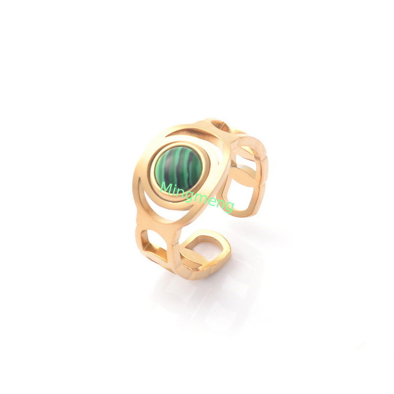 Anello donna moda nicchia design senso titanio acciaio pavone pietra anello donna luce lusso temperamento versatile anello indice aperto