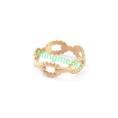 Semplice, alla moda, versatile, anello personalizzato con anello d'apertura in acciaio regolabile in oro