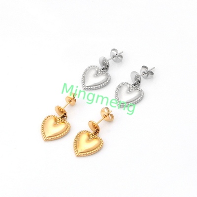 Orecchini in acciaio inossidabile in forma di cuore per donna in oro con orecchini personalizzati in stile cuore di pesco